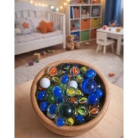 KRĀSAINAS STIKLA BUMBIŅAS 88 GAB. - GOKI