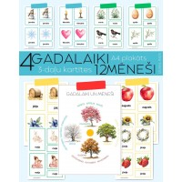 4 GADALAIKI UN 12 MĒNEŠI, PLAKĀTS UN 3-DAĻU KARTĪTES, DIGITĀLS MATERIĀLS - OUWAKIDS