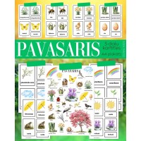 PAVASARIS, PLAKĀTS UN 3-DAĻU KARTĪTES, ATGĀDNES, DIGITĀLS MATERIĀLS - OUWAKIDS