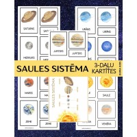 SAULES SISTĒMA 3-DAĻU KARTĪTES UN PLAKĀTS, DIGITĀLS MATERIĀLS - OUWAKIDS