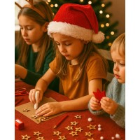 KOKA ZVAIGZNĪTES DEKORI 10 GABALI KOMPLEKTS - OUWAKIDS