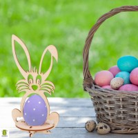 Koka Dekors Olu Turētājs Lieldienu Zaķis  - OUWAKIDS