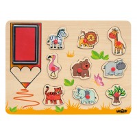 Koka Zīmogi - Puzle Safari - WOODY Koka Zīmogi - Puzle Safari - WOODY